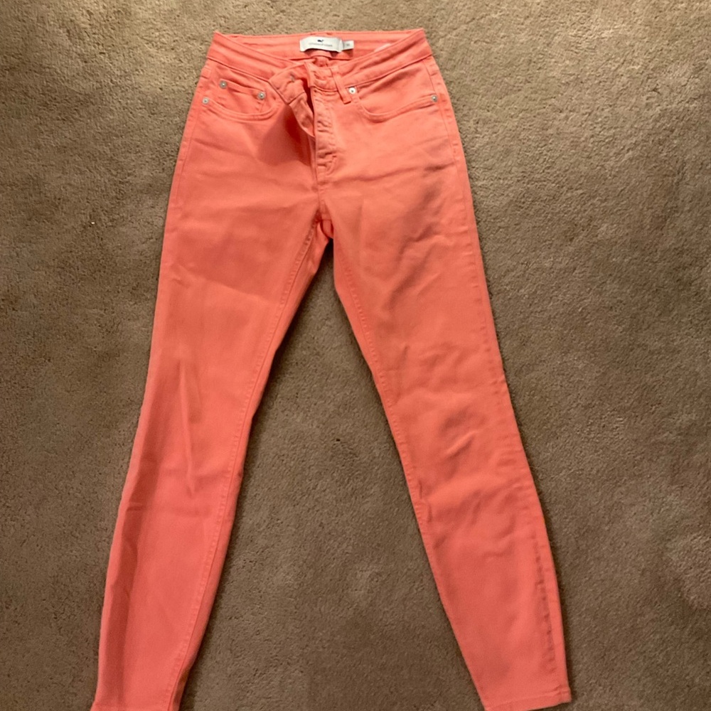 Vineyard Vines Women's Vibrant Coral Skinny Jeans